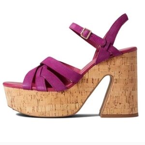 Free People Libson Mary Jane Platform Verbena 38 Boho Cork Sole Chunky Retro NIB